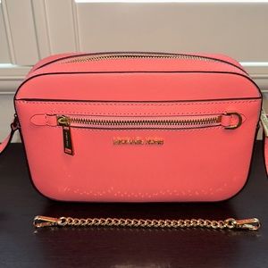 Michael Kors Jet Set Large Saffiano Leather Crossbody Bag